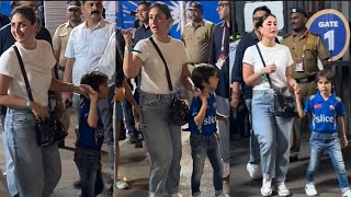 Taimur Ali khan enjoying cricket match in stadium with mom kareena Kapoor! Supporting favourite team