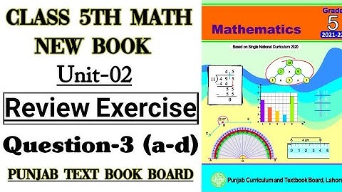 Class 5th Math New Book-Unit 2-Review Exercise 2 Q3 (a-d)-5th Math Review Exercise 2-How to find HCF