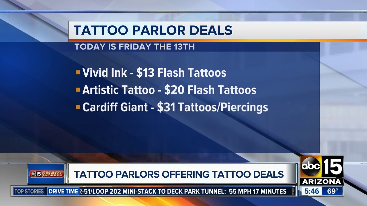 Friday the 13th brings big discounts if you want to get a tattoo!