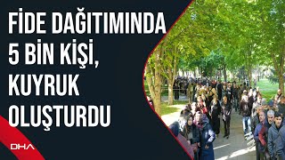 Fide dağıtımında 5 bin kişi, kuyruk oluşturdu