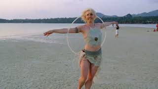 Beautiful Hoopdance on the beach on Ko Phangan