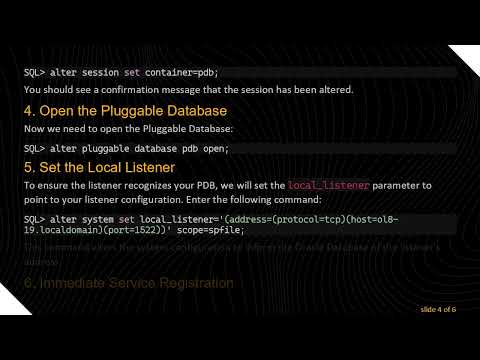 How to Register Pluggable Database (PDB) with a New Listener in Oracle 19c