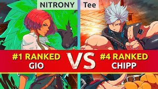 GGST ▰ NITRONY (#1 Ranked Giovanna) vs Tee (#4 Ranked Chipp). High Level Gameplay