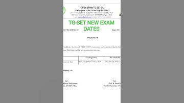 TG-SET Exam Postponed | New Exam Dates Update 2025 | Telangana SET Latest News