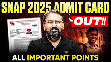 SNAP 2025 Admit Card OUT 🚨 Step-by-Step + Key Guidelines | Ronak Shah