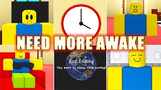 NEED MORE AWAKE 🛏️ *How to get Good Ending and Bad Ending* Roblox