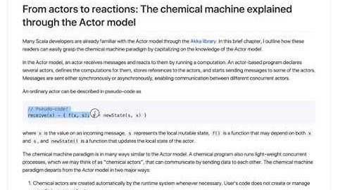 Deriving the Chemical Machine from the Actor model (Concurrent programming in the Chemical Machine)