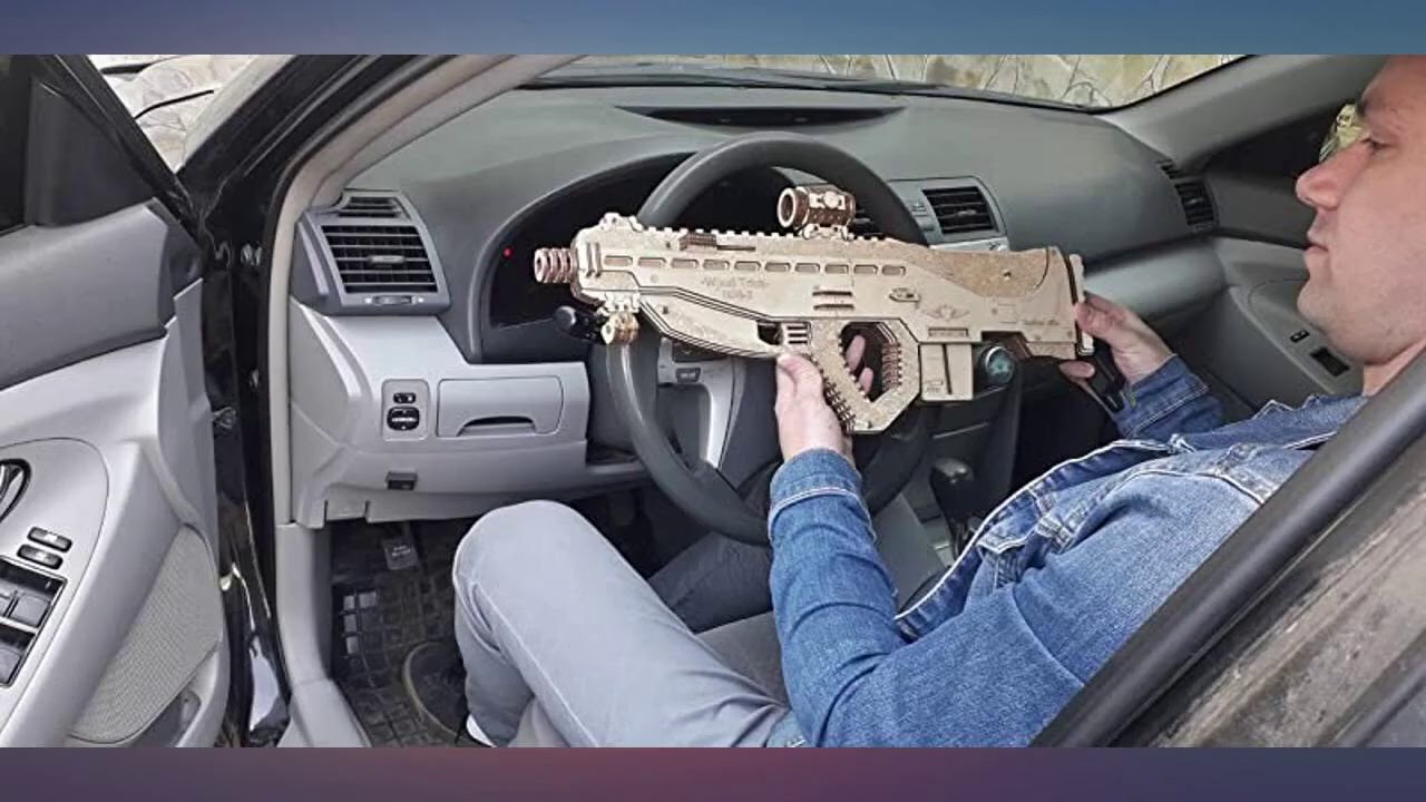 Wood Trick Assault Gun Wooden Model Kit for Adults and Teens to Build - Toy Gun, review