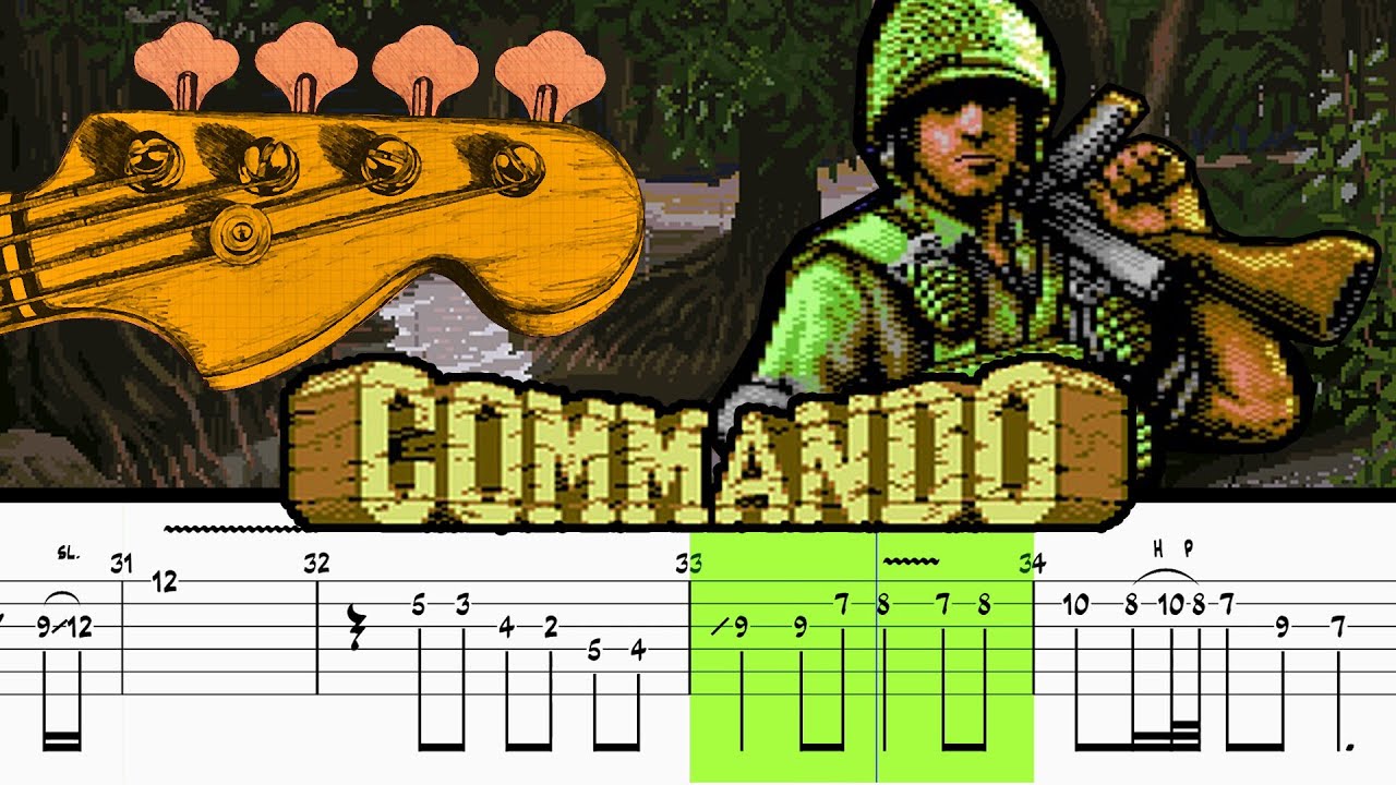 Commando C64 Ost - Guitar & Bass Tab Transcription - Rob Hubbard - How to Play