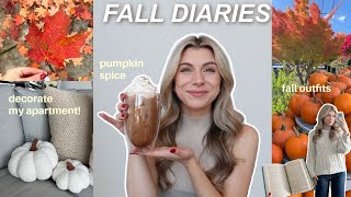 fall vlog | decorating my apartment for fall, starbucks pumpkin spice latte recipe, outfit inspo