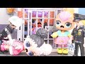 LOL Surprise Dolls Visit Playmobil Jail + Bathroom Store | Toy Egg Videos