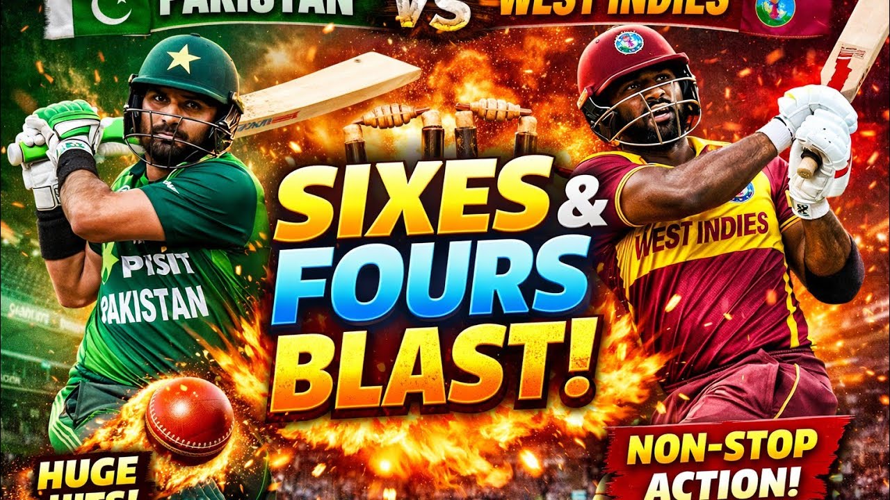 Pakistan vs West Indies 🔥 Stylish Sixes & Massive Fours | Full Power Batting Highlights | PAK vs WI