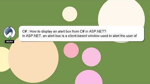 C# : How to display an alert box from C# in ASP.NET?