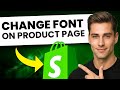 How To Change The Title Font On Shopify Product Page (Horizon Theme)