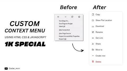 Custom Right Click Context Menu in HTML CSS & JavaScript