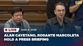 Stream Alan Peter Cayetano Rodante Marcoleta Hold A Press Briefing june 4 2026