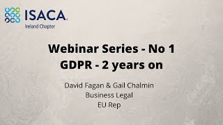 ISACA Ireland Webinar Series - No 1