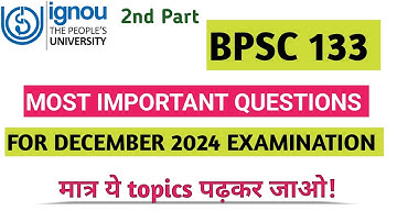 bpsc 133 important questions | bpsc 133 december 2024 important questions with answers  | BPSC 133