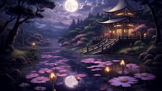 Moonlit Rain and the Serene Lotus
