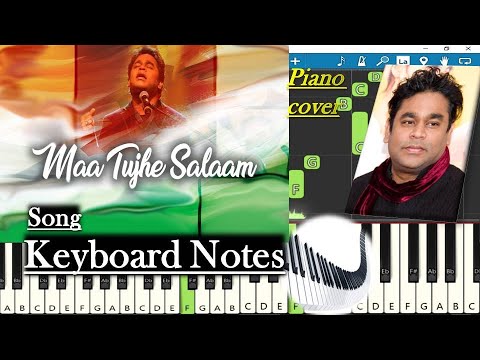 Maa Tujhe Salaam  Vandemataram  Song Keyboard Notes piano cover  AR Rahman