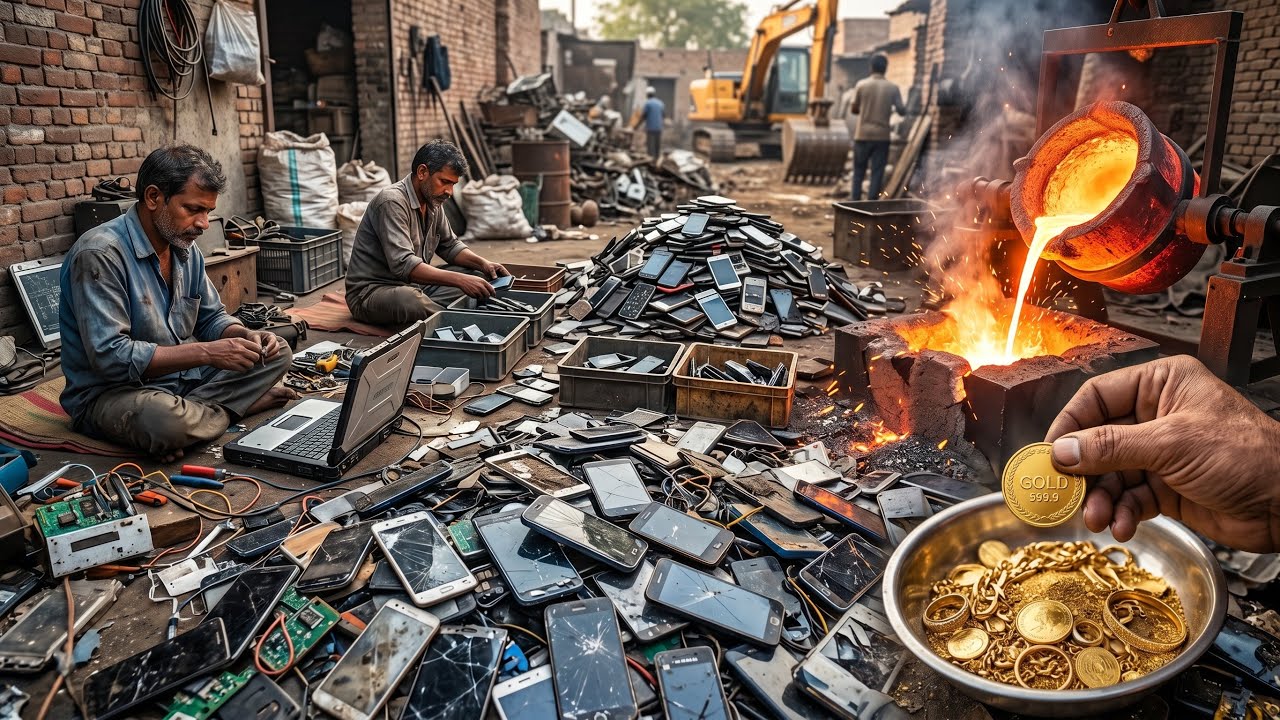 Perfect Method! How 24K Pure Gold Extraction From Wasted Mobiles Phones ...