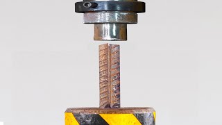 Crushing Rebar with Hydraulic Press! The result is incredible