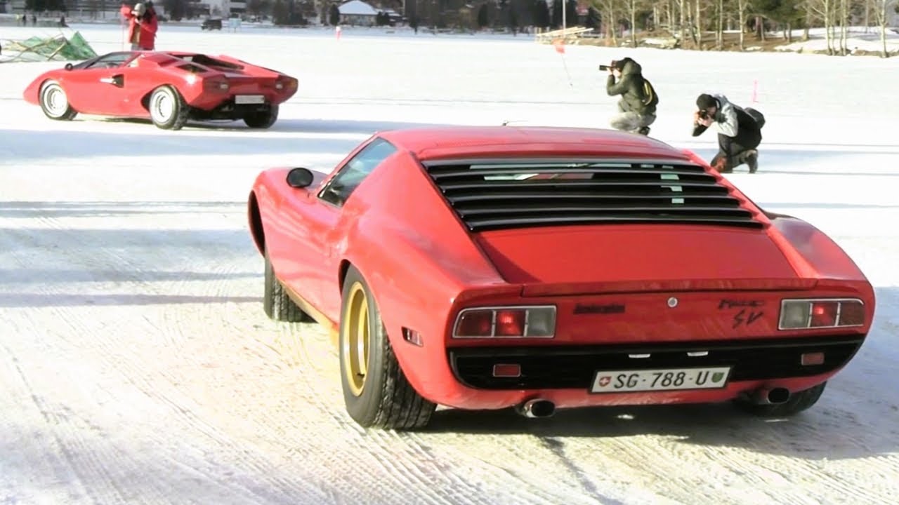 COUNTACH meets MIURA SV - Sound and Revs at The ICE St. Moritz 2023