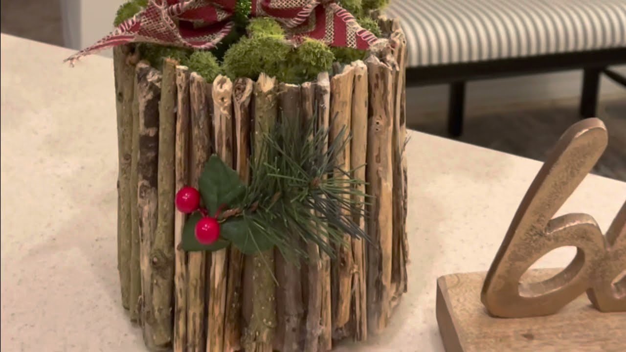 Small Christmas Tree made with Cotton Stem and Dried Branches