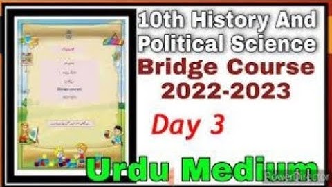 10th History and Political Science Bridge Course Day 3 Urdu Medium State Board Question Answer