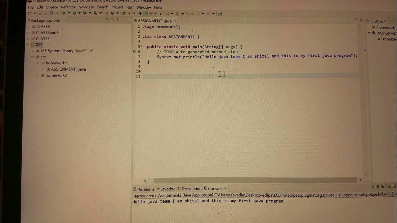 Basic Java Programming- getting output - YouTube