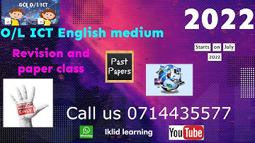 ICT O/L revision and paper class 2022 - English medium only