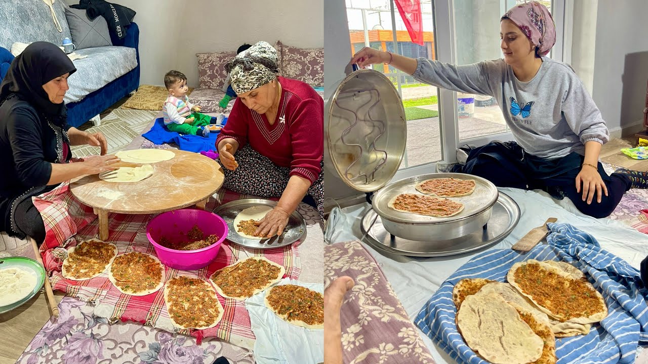 YENİ TANDIRDA YAPTIĞIMIZ TEPSİ TEPSİ LAHMACUN LEZZETİ İFTAR YEMEĞİ HAZIRLIKLARI