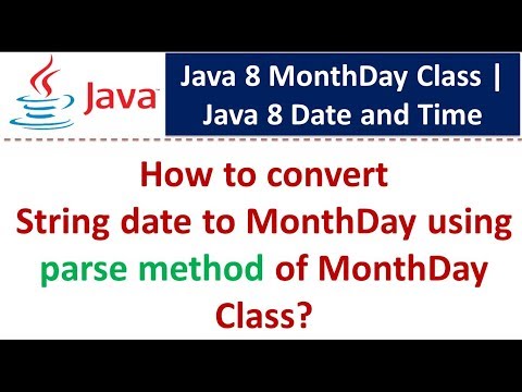 How to convert String date to MonthDay using parse method of MonthDay Class?