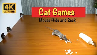 Cat TV for cats to watch | Mice in the Jerry Mouse Hole 🐱 Hide & seek game for cats 4k UHD