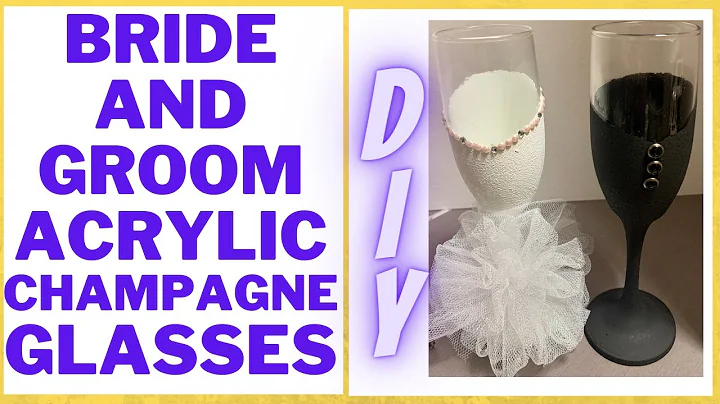 HOW TO MAKE BRIDE AND GROOM CHAMPAGNE GLASSES DIY |