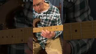 D major arpeggios connected frets 2 - 14. #@domsguitar #shorts #guitar #guitarlesson