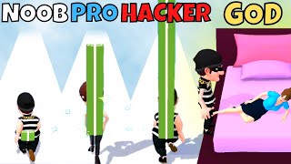 NOOB vs PRO vs HACKER vs GOD in Thief and Run 3D screenshot 1