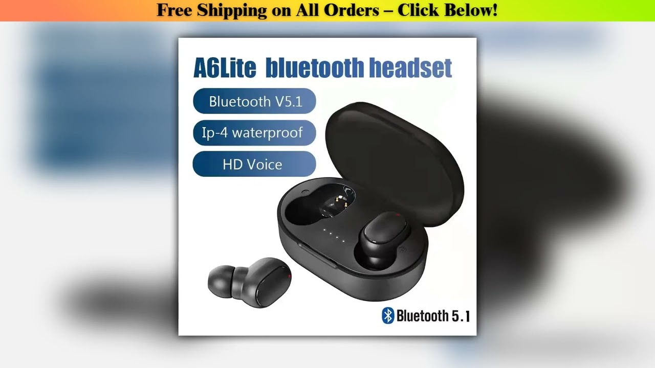 Original A6S TWS Headset Wireless Earphones Bluetooth Headphones Sport Stereo Fone Bluetooth Earbud