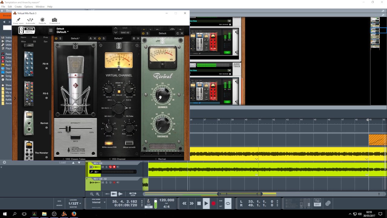 Reason 9.5 Mixing Distorted Guitars With Slate Digital VMR VST