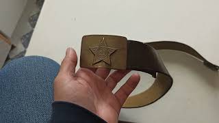 Кожаный армейский ремень СССР. Leather army belt of the USSR