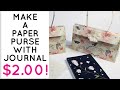 MAKE AN EASY PAPER PURSE FROM ONE SHEET OF 12X12 PAPER - WITH A COORDINATING JOURNAL FOR ONLY $2.00!