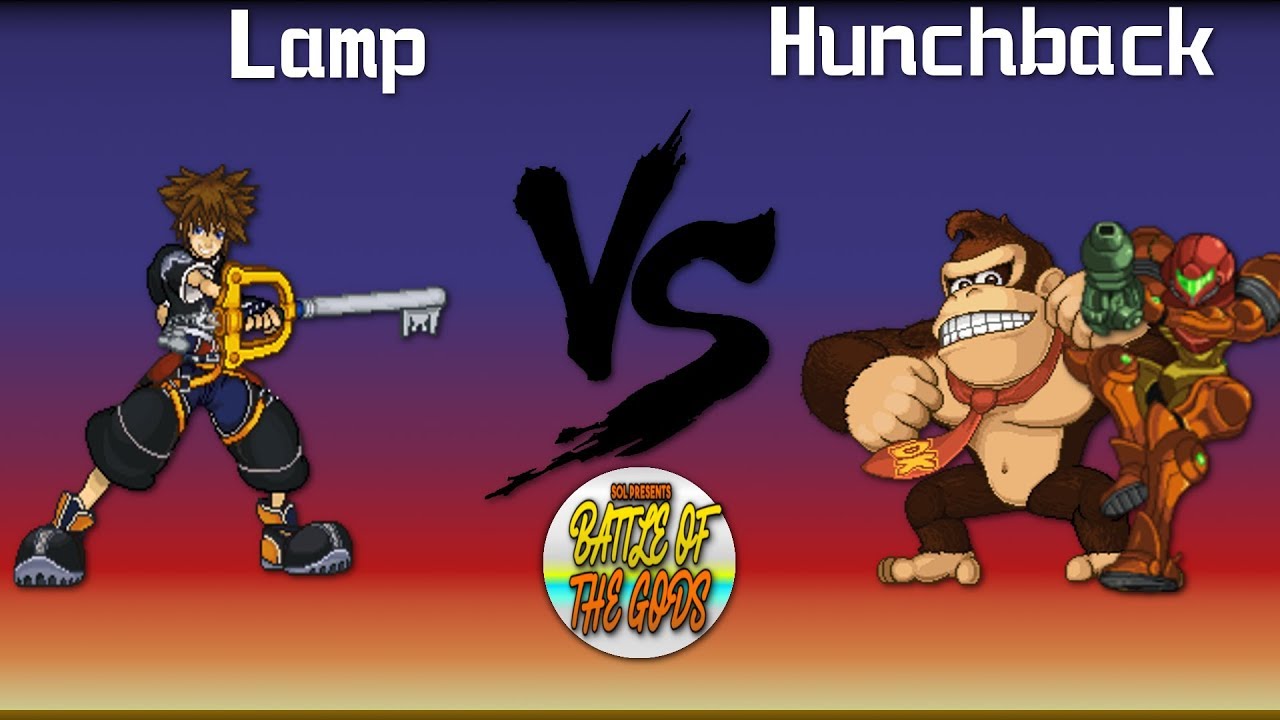 SOL:Battle of the Gods - LR1 - TehLamp (Sora) vs Hunchback (Donkey Kong,Samus) [SSF2 Beta]