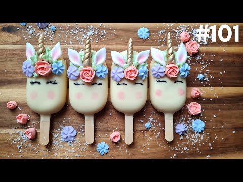 ❤ Unicorns 🦄 How to decorate a popsicle cake. A simple recipe for cakepops cakesicles