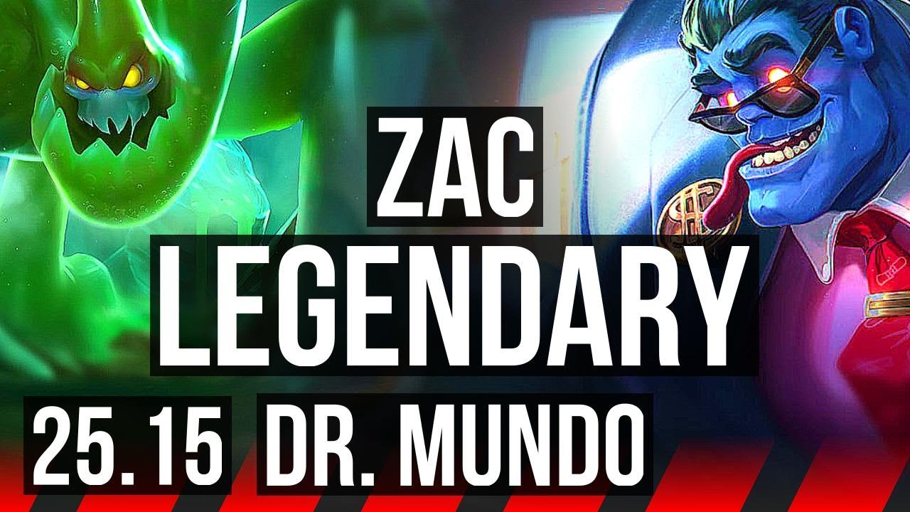 ZAC vs DR. MUNDO (TOP) | 8/0/14, Legendary | EUW Diamond | 25.15