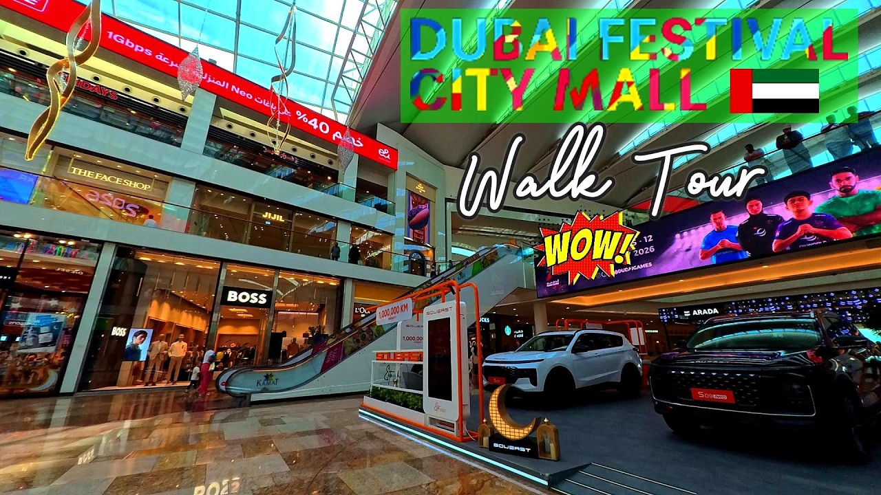 DUBAI FESTIVAL CITY MALL WALK TOUR 4K | Luxury Shopping in Dubai 🇦🇪