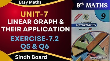 Ex-7.2 Q5&6 Class-9 Sindh Board (Linear Graph & their application) Sindh board by ms hina.