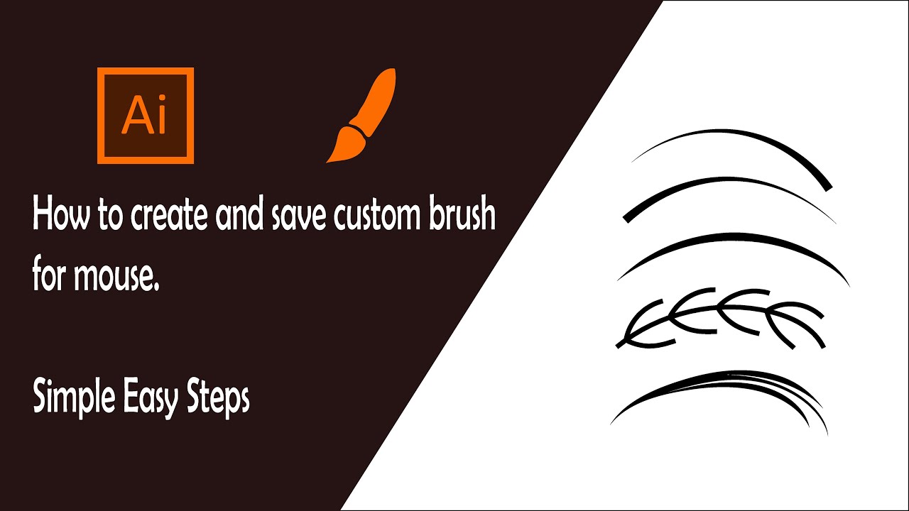 How To Create And Save Custom Brushes Mouse Only Adobe Illustrator Bash Graphics Youtube