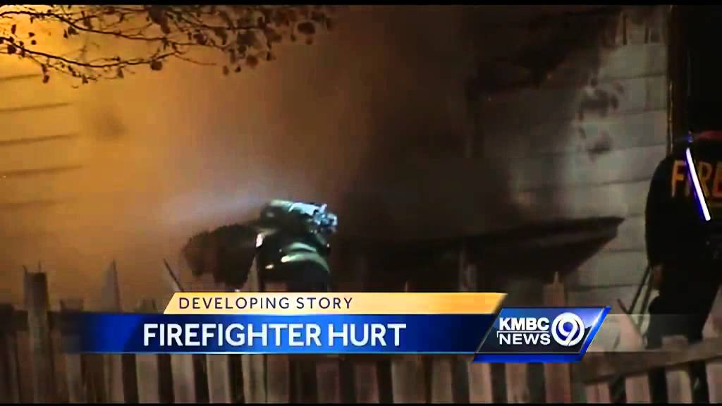 KC firefighter injured while battling house fire - YouTube