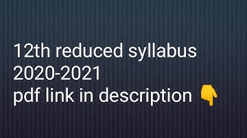 12th portion reduced syllabus 2020-2021 pdf link 👇