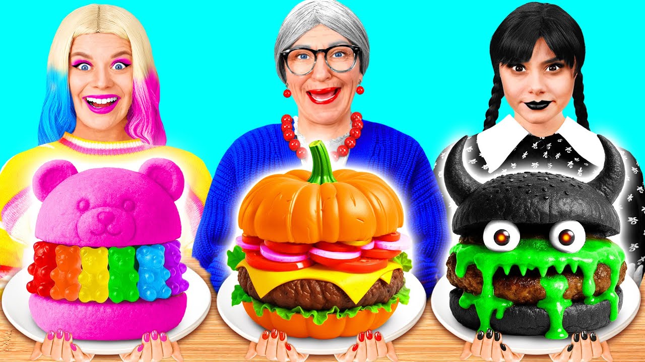 Кулинарный Челлендж: Уэнсдей Против Бабушки | Удивительный Челлендж с Едой от AZaZa Challenge